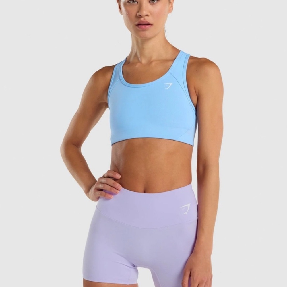 Gym Shark Light Blue High impact  Sports Bra SZ XL